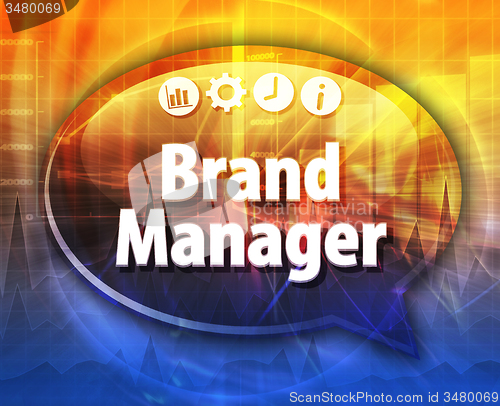Image of Brand Manager  Business term speech bubble illustration