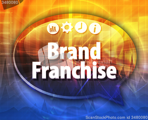 Image of Brand Franchise  Business term speech bubble illustration