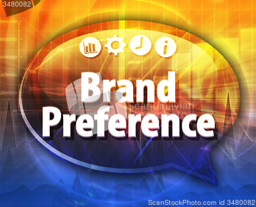 Image of Brand Preference  Business term speech bubble illustration
