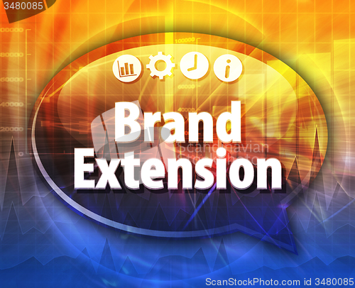 Image of Brand Extension  Business term speech bubble illustration