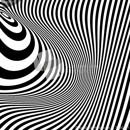 Image of Black and white abstract striped background. Optical Art. 