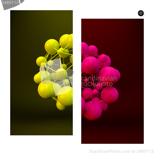 Image of 3D Molecule structure background. Graphic design. 