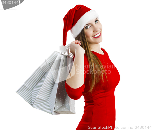 Image of \rSanta Woman with shopping bags