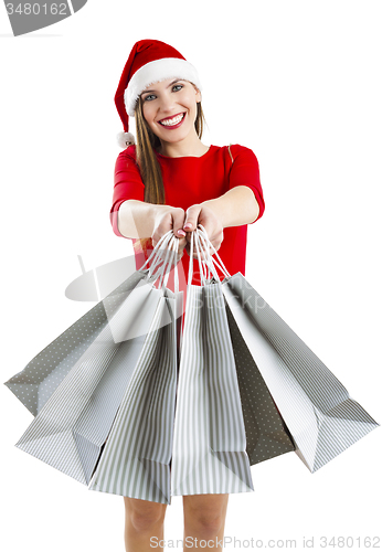 Image of \rSanta Woman with shopping bags