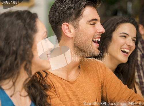 Image of Friends having fun at the restaurant