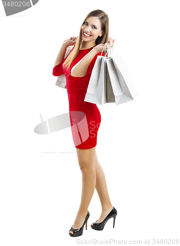 Image of Woman with shopping bags