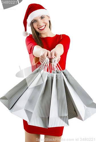 Image of \rSanta Woman with shopping bags