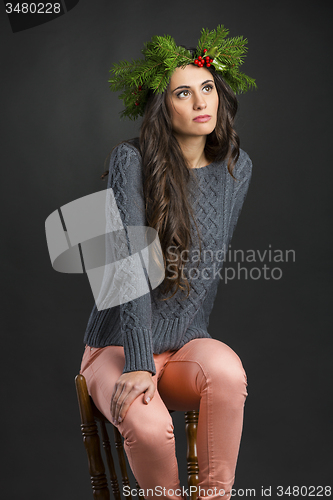 Image of Cristmas fashion girl