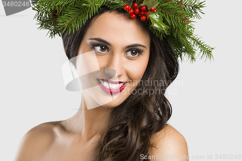 Image of Cristmas fashion girl