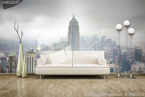 Image of photo wall mural sofa floor