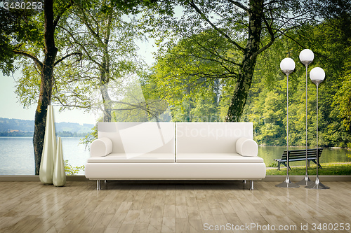 Image of photo wall mural sofa floor