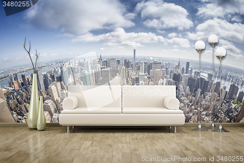 Image of photo wall mural sofa floor