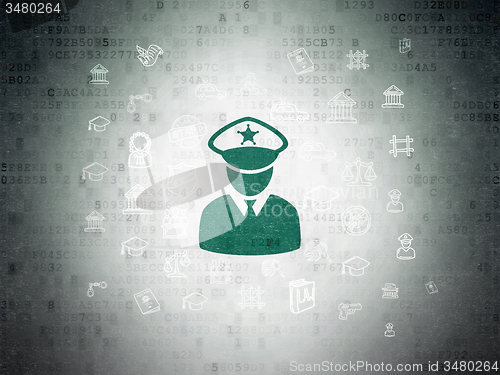 Image of Law concept: Police on Digital Paper background