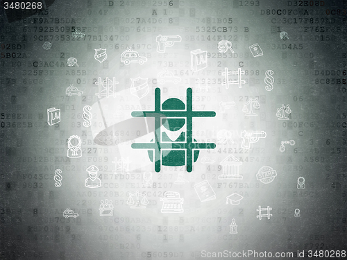 Image of Law concept: Criminal on Digital Paper background
