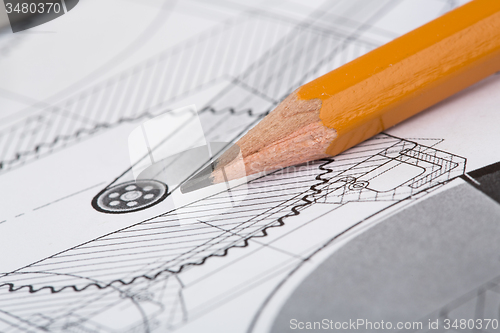 Image of Drawing detail and pencil