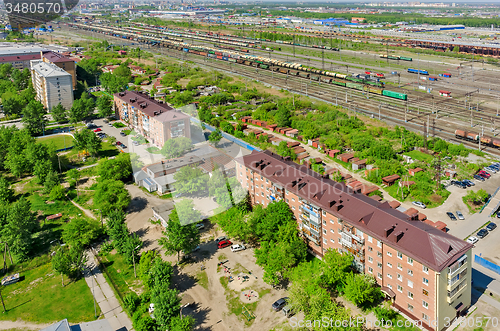 Image of Voynovka railway node. Residential district.Tyumen