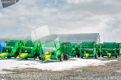 Image of Agriculture press soirters on exhibition. Tyumen