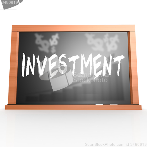 Image of Black board with investment word