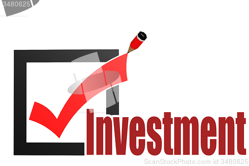 Image of Check mark with investment word