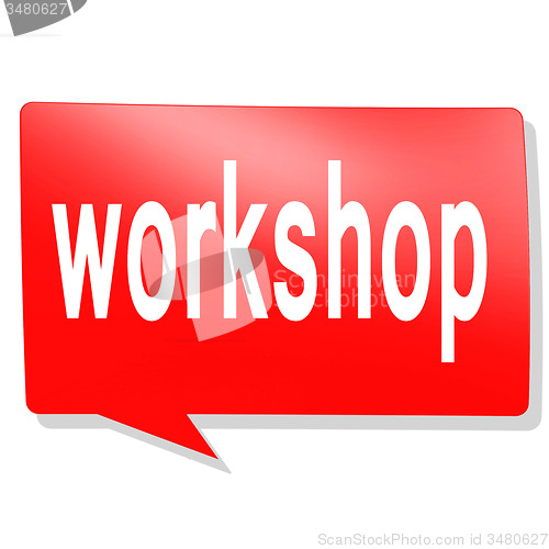 Image of Workshop word on red speech bubble