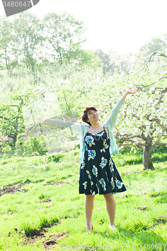 Image of Teenage Girl Enjoying Spring