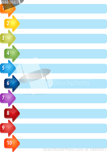 Image of Arrow List Ten blank business diagram illustration