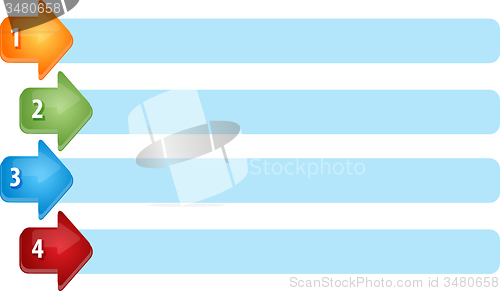 Image of Arrow List Four blank business diagram illustration