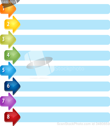 Image of Arrow List Eight blank business diagram illustration