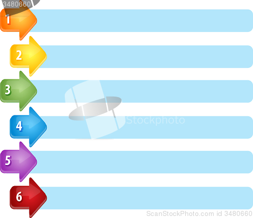 Image of Arrow List Six blank business diagram illustration