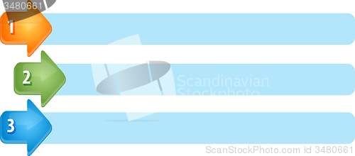 Image of Arrow List Three blank business diagram illustration