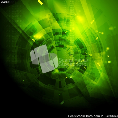 Image of Shiny green engineering tech vector background