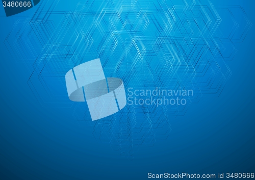 Image of Blue geometric technology drawing background