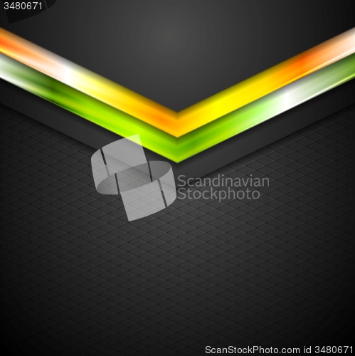 Image of Glow neon tech arrows abstract background