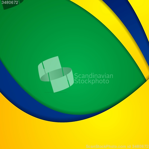 Image of Corporate wavy bright abstract background. Brazilian colors