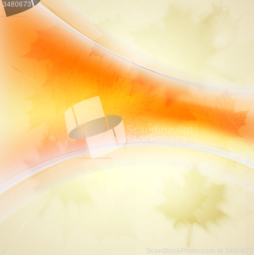 Image of Abstract bright orange wavy autumn background