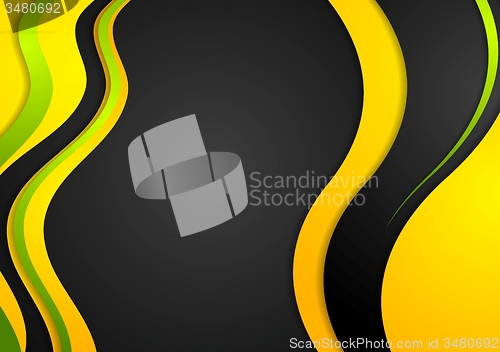 Image of Bright waves on dark background