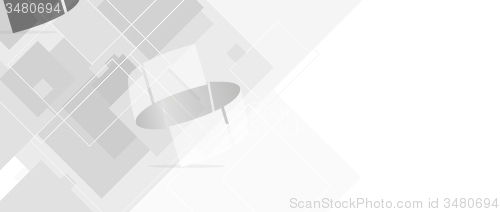 Image of Abstract grey tech vector banner with squares