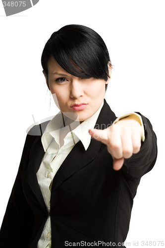 Image of Pointing businesswoman