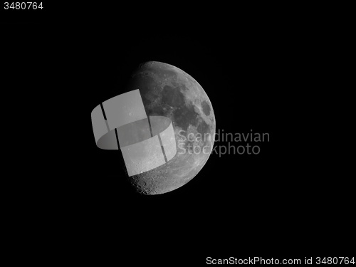 Image of Black and white Gibbous moon