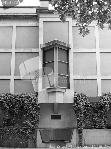 Image of Black and white Tate Britain in London