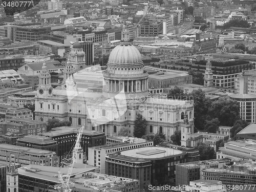 Image of Black and white Aerial view of London