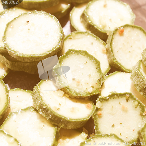 Image of Retro looking Courgettes zucchini