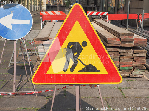 Image of Road works sign