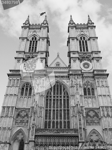 Image of Black and white Westminster Abbey in London