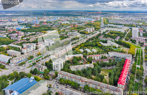 Image of Housing area large-panel houses. Tyumen. Russia