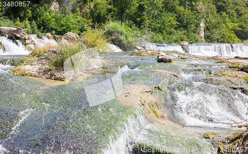 Image of View to the biggest waterfalls of Europe in Schaffhausen, Switze