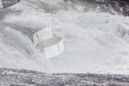 Image of View to the biggest waterfalls of Europe in Schaffhausen, Switze