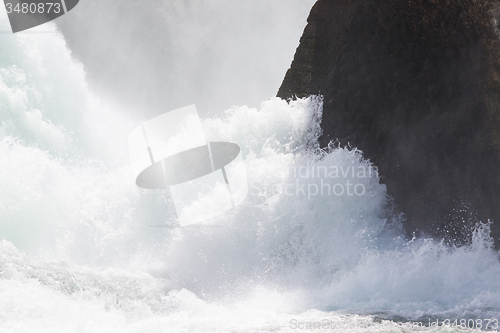 Image of View to the biggest waterfalls of Europe in Schaffhausen, Switze