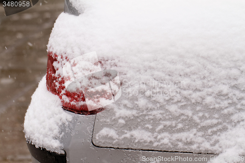 Image of Snowy car