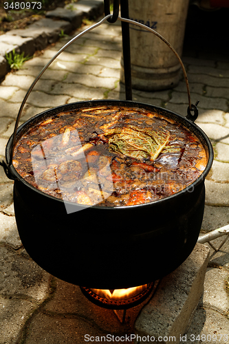 Image of Goulash in cauldron